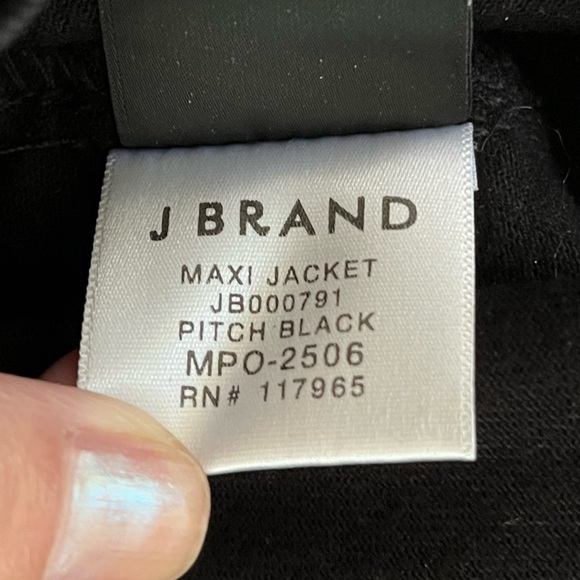 J Brand Black Denim Maxi Jacket Women’s Size Small Grunge Punk Minimalist New - Picture 13 of 16